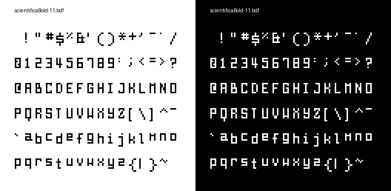 Preview of scientificaBold-11.bdf