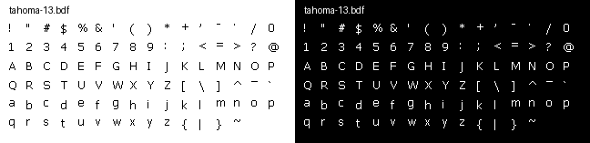 Preview of tahoma-13.bdf