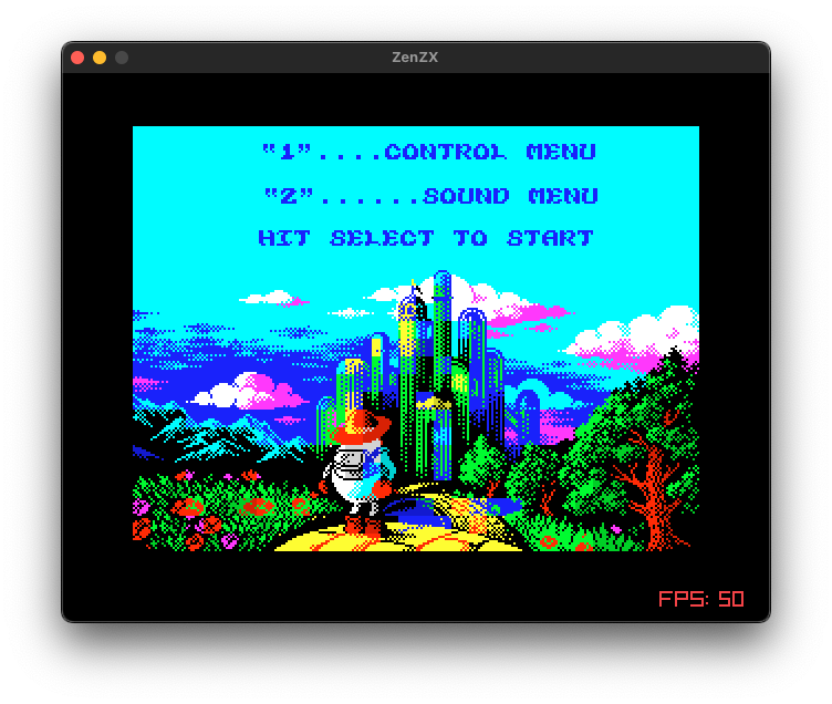 Wonderful Dizzy (Codemasters / The Oliver Twins, 1989) rendered in ZenZX — shown for colour and rendering fidelity, not distributed with or by this project.