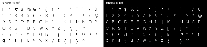 Preview of tahoma-16.bdf
